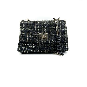 Elegant Black Tweed Women Bag
